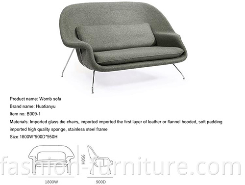 Settee Loveseat Womb Sofa